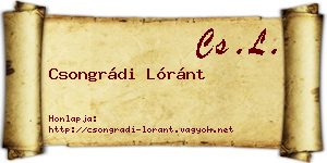 Csongrádi Lóránt névjegykártya