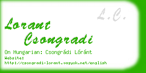 lorant csongradi business card
